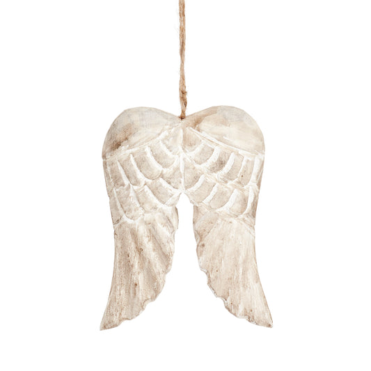 Wooden Angel Wings Christmas Tree Decoration