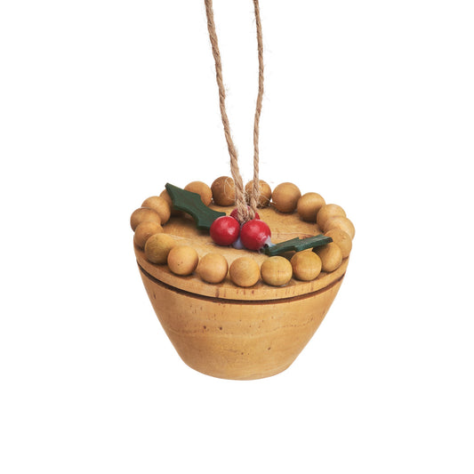 Wooden Mince Pie Christmas Tree Decoration
