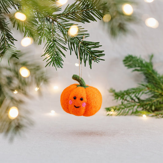 Felt Happy Pumpkin Christmas Tree Decoration