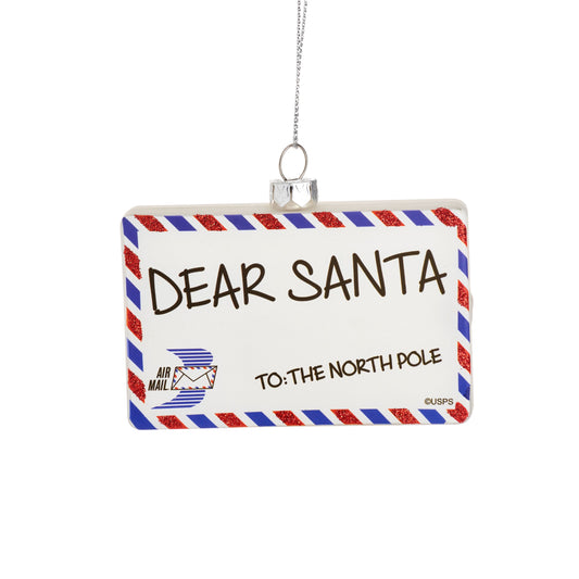 Dear Santa Letter Glass Christmas Tree Decoration