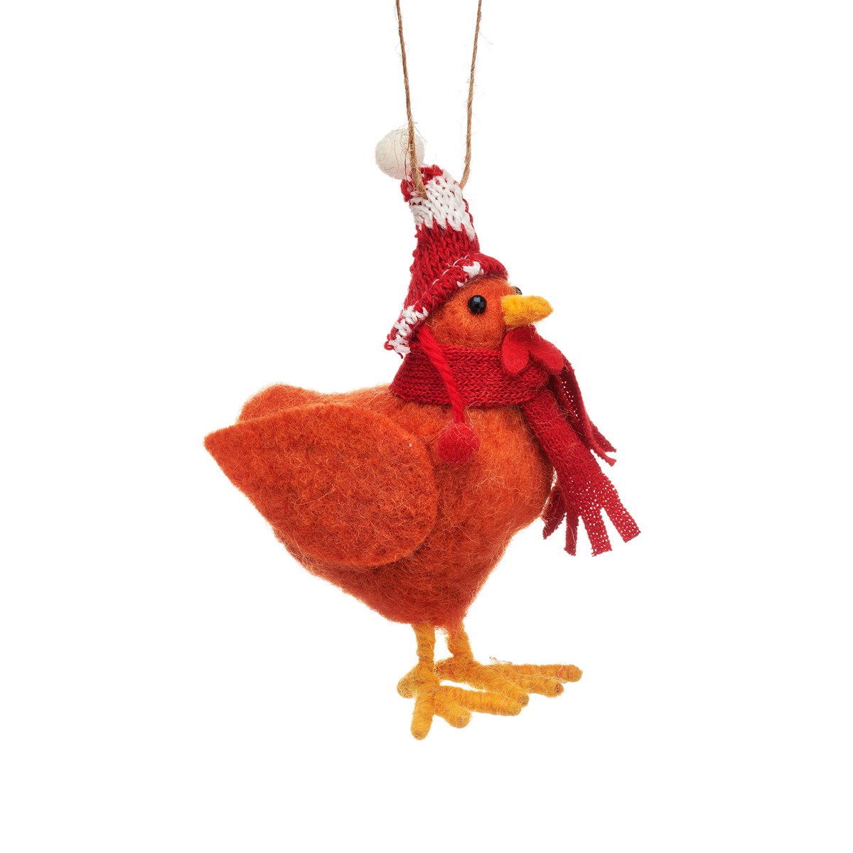 Festive Chicken Felt Christmas Tree Decoration