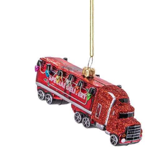 Red Delivery Truck Christmas Tree Decoration