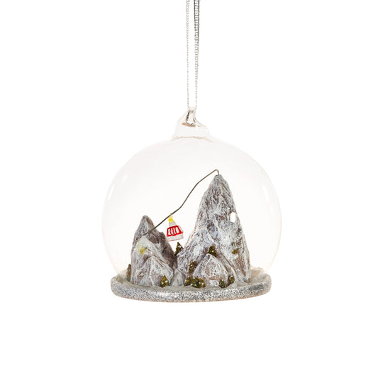 Magical Ski Mountain Snow Dome Christmas Tree Decoration