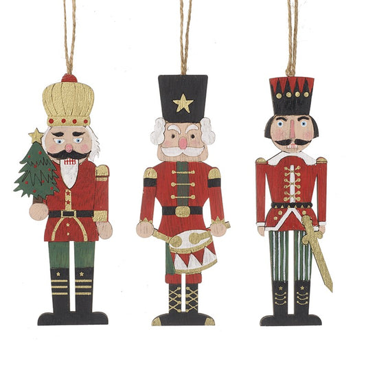 Festive Nutcracker Soldiers Christmas Tree Decorations (Set of 3)