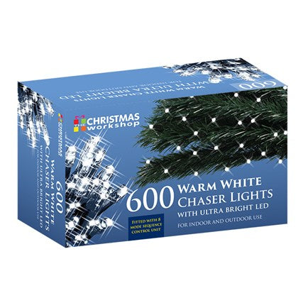 600 warm white Christmas tree lights with variable settings