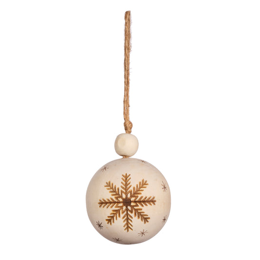 Wooden Snowflake Christmas Tree Baubles