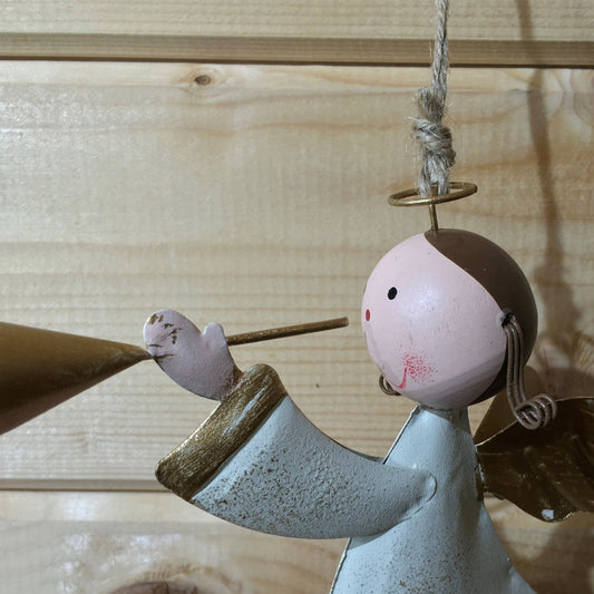 Large Hanging Angel Christmas Decoration with Trumpet