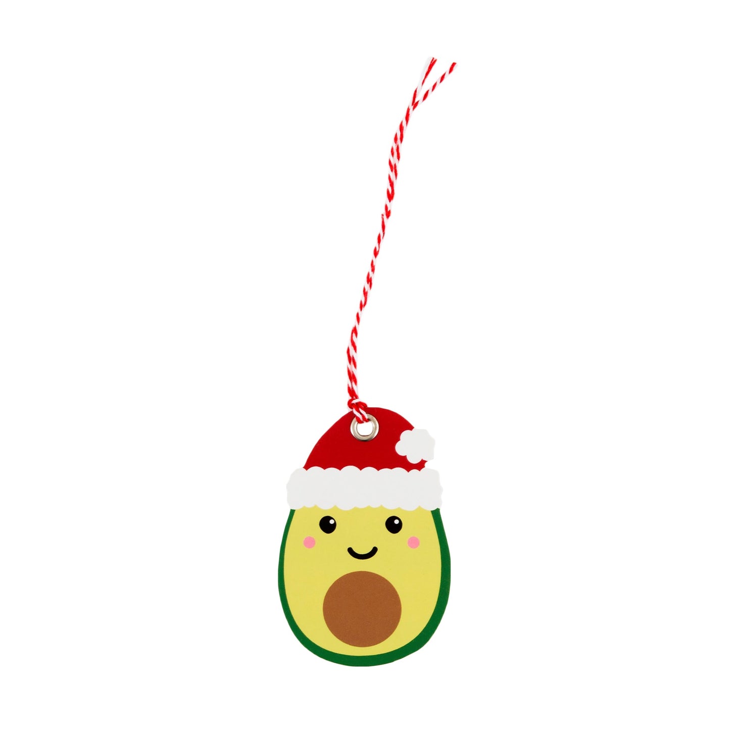 6 very cute avocado Christmas Gift Tags.