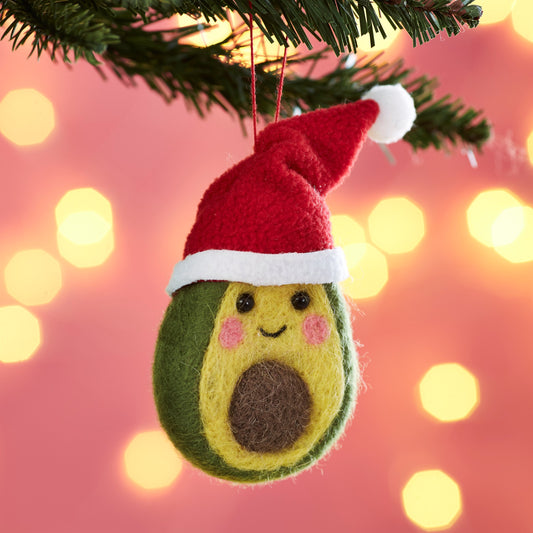 Festive Avocado Felt Christmas Tree Decoration