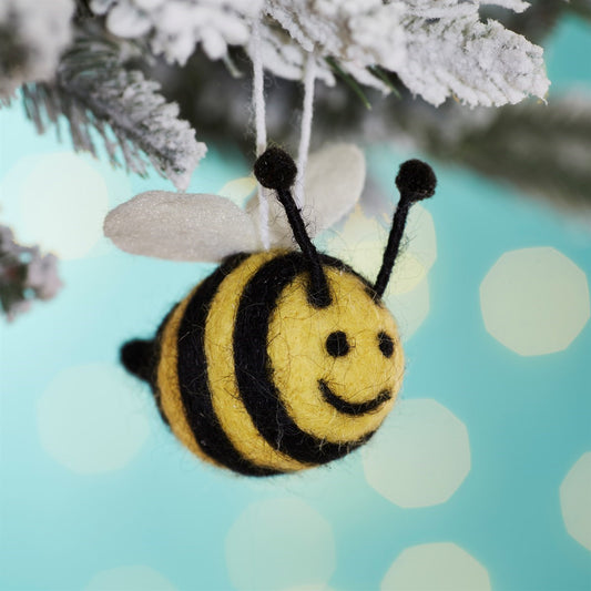 Felt Happy Bee Christmas Tree Decoration