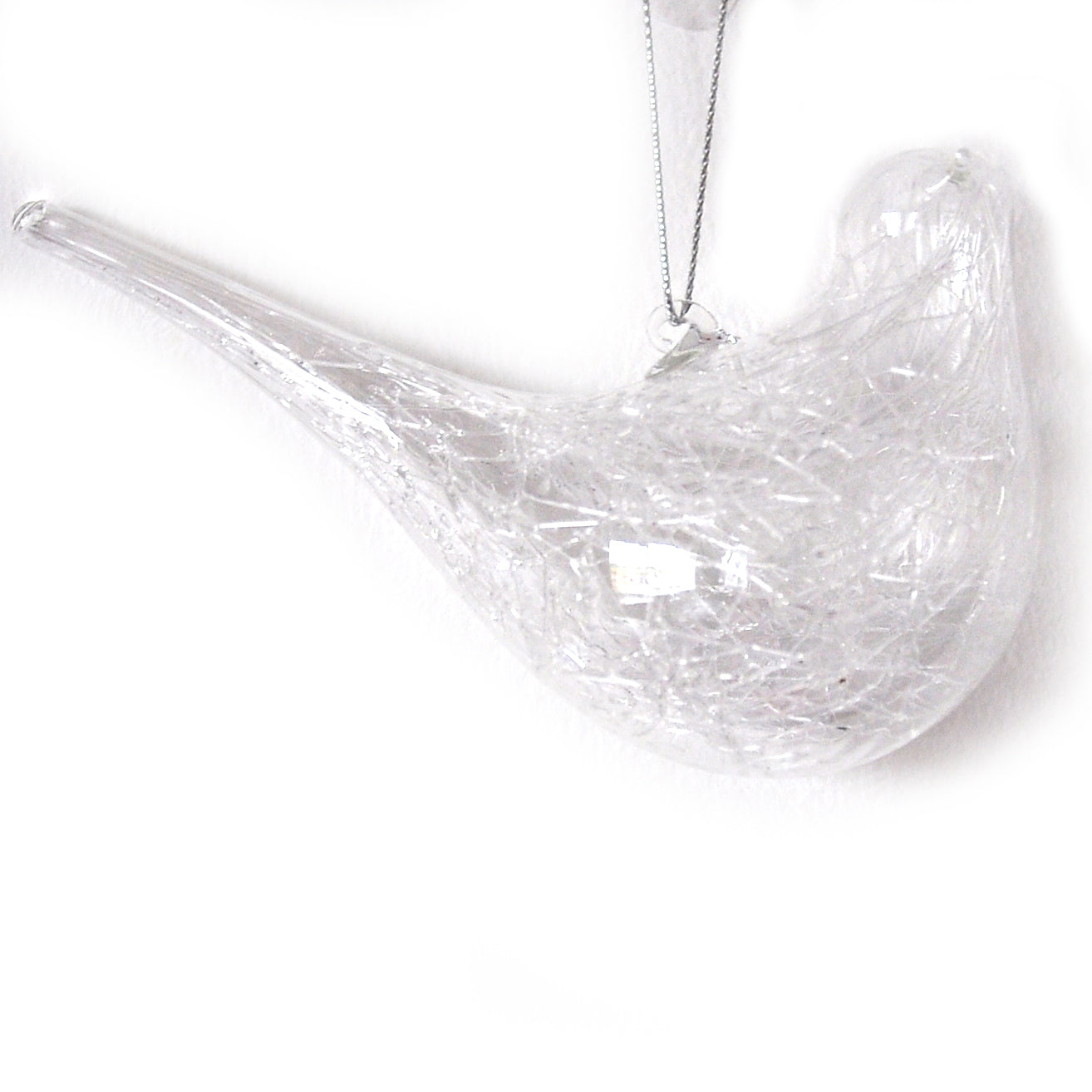 Clear Glass Swallows Hanging Tree Decoration