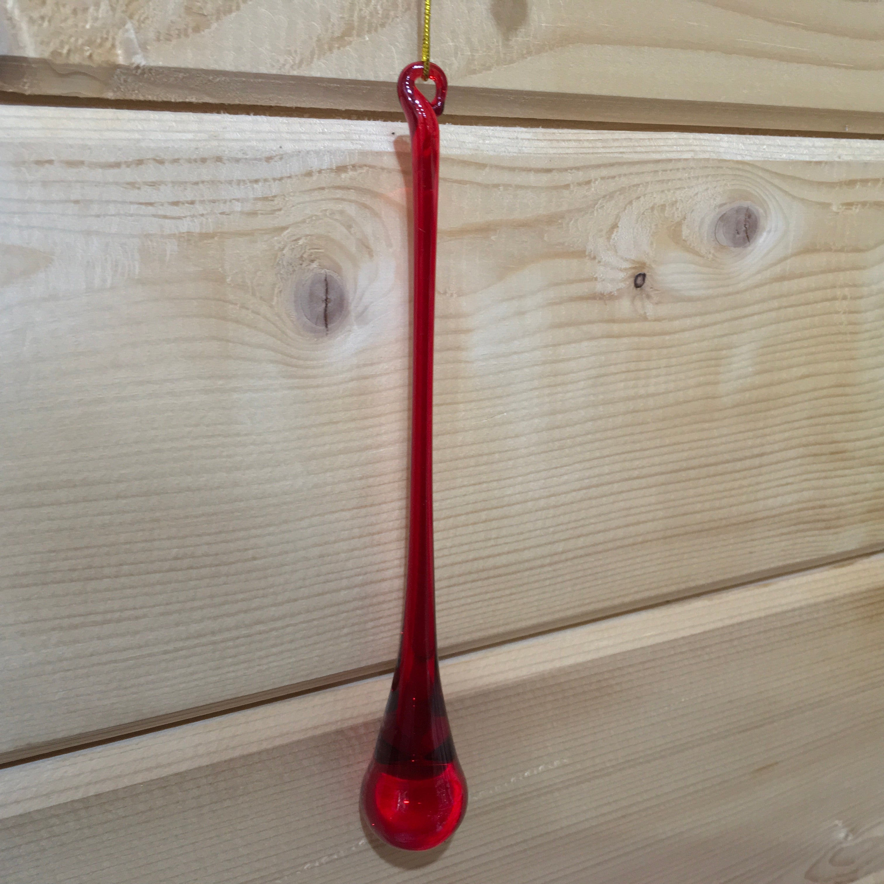 Red Glass Hanging Drop – Cirencester Christmas Trees