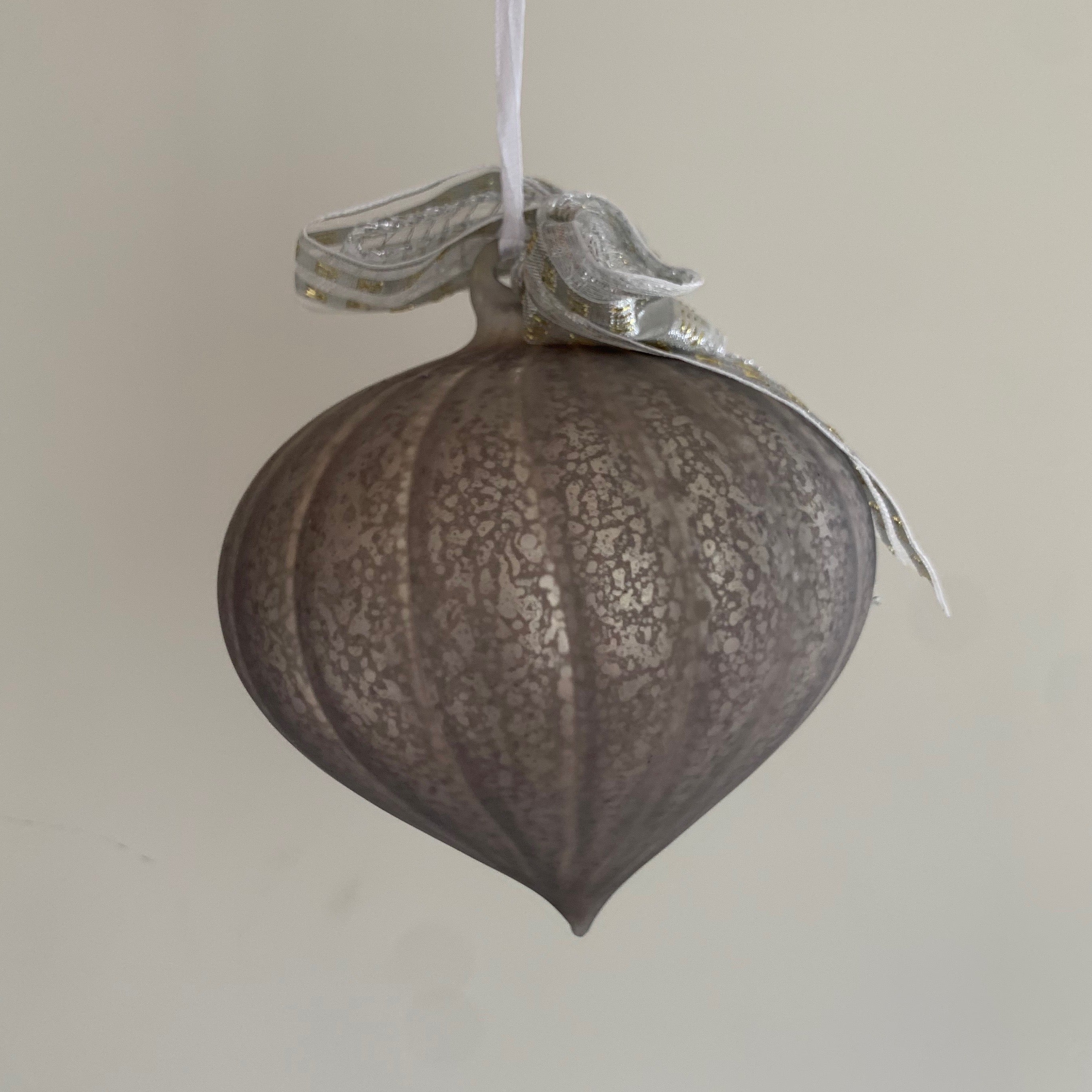 Antique Matt Grey Sultan Glass Christmas Decoration (10cm ...