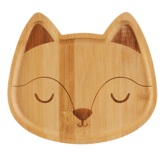 A planet-friendly everyday reusable, this gorgeous bamboo plate features a cute woodland fox design.