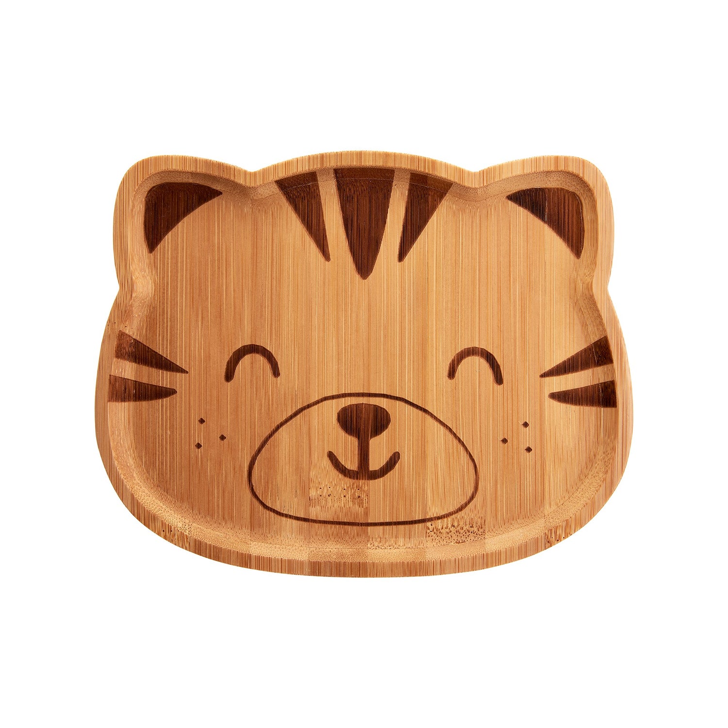Embrace the wild with this planet-friendly bamboo plate featuring a cute tiger design.
