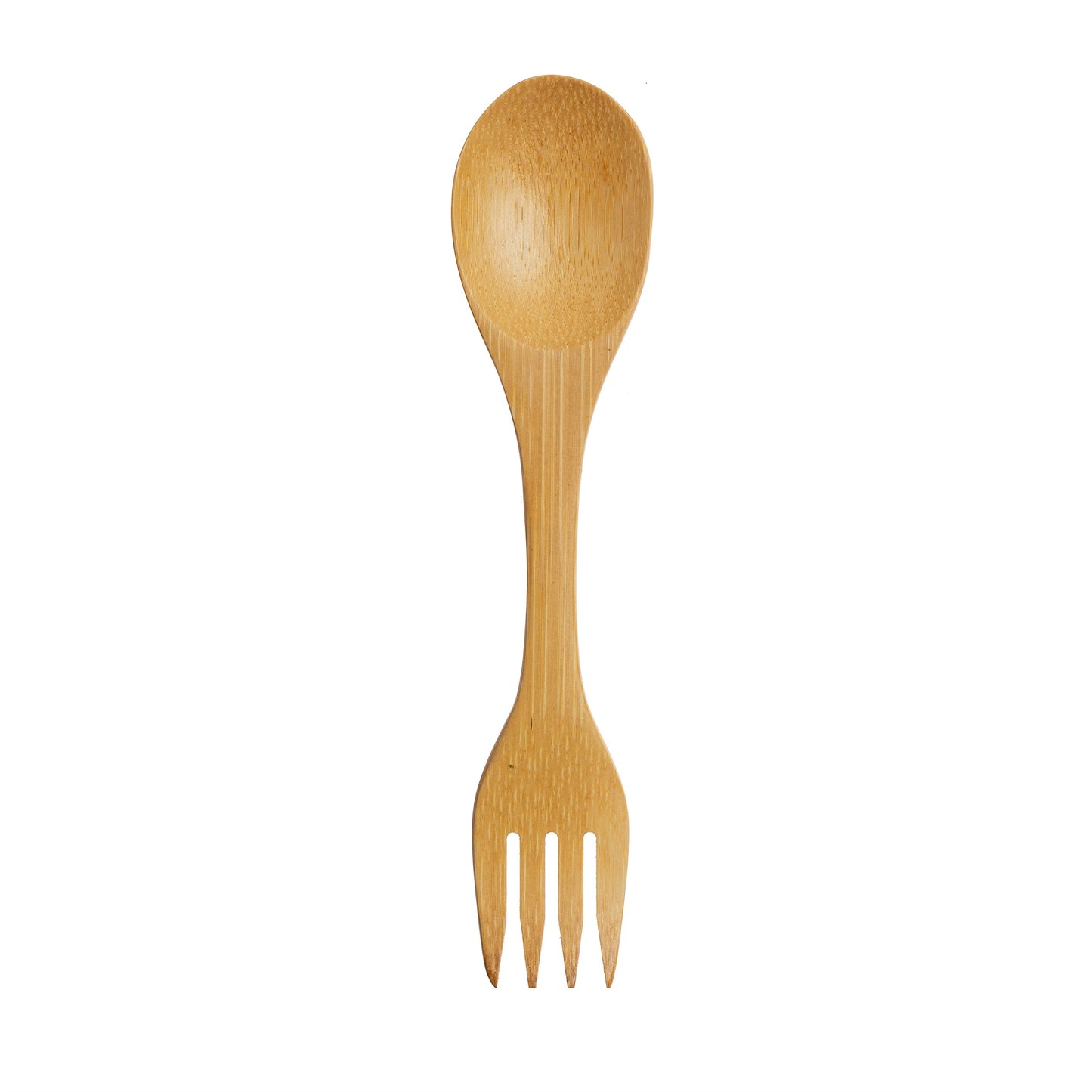 A must-have everyday reusable, this bamboo spork combines a fork and a spoon.