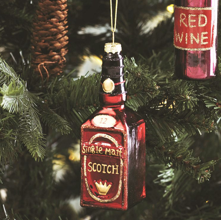 Lets Celebrate scotch bottle hanging decoration for your Christmas tree.