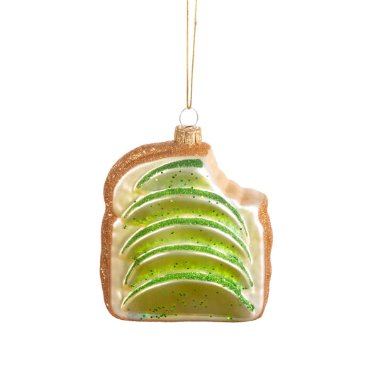 Avocado on Toast Glass Christmas Tree Decoration