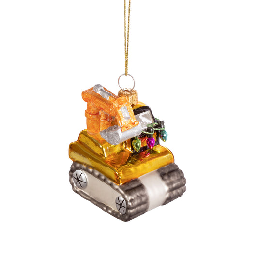 Golden Digger with Lights Glass Christmas Tree Decoration