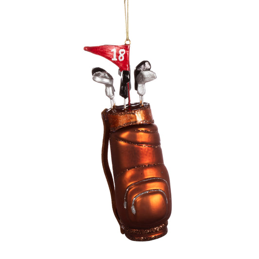 Golf Clubs Glass Christmas Tree Decoration