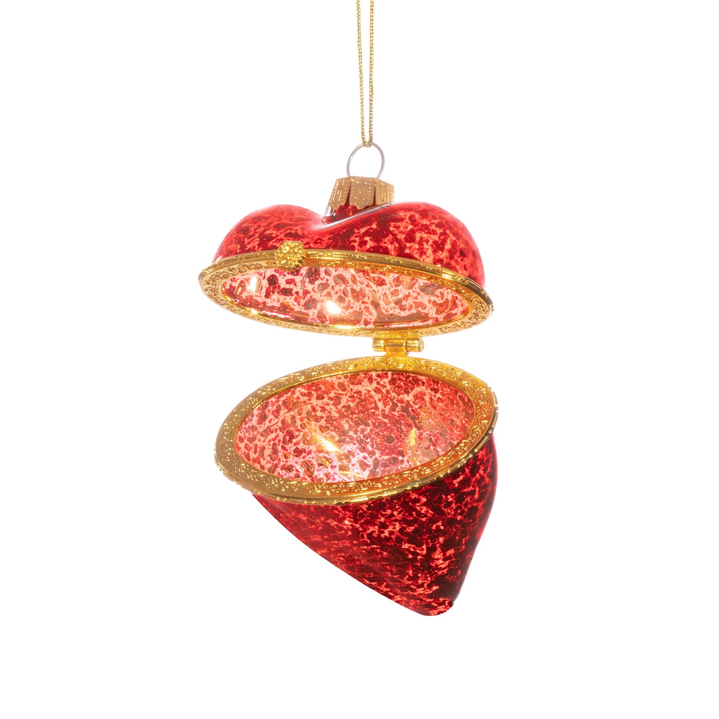 Gold or Red Antique Style Heart Trinket Christmas Tree Decoration