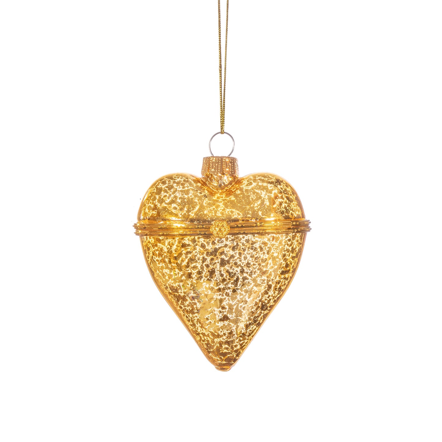 Gold or Red Antique Style Heart Trinket Christmas Tree Decoration