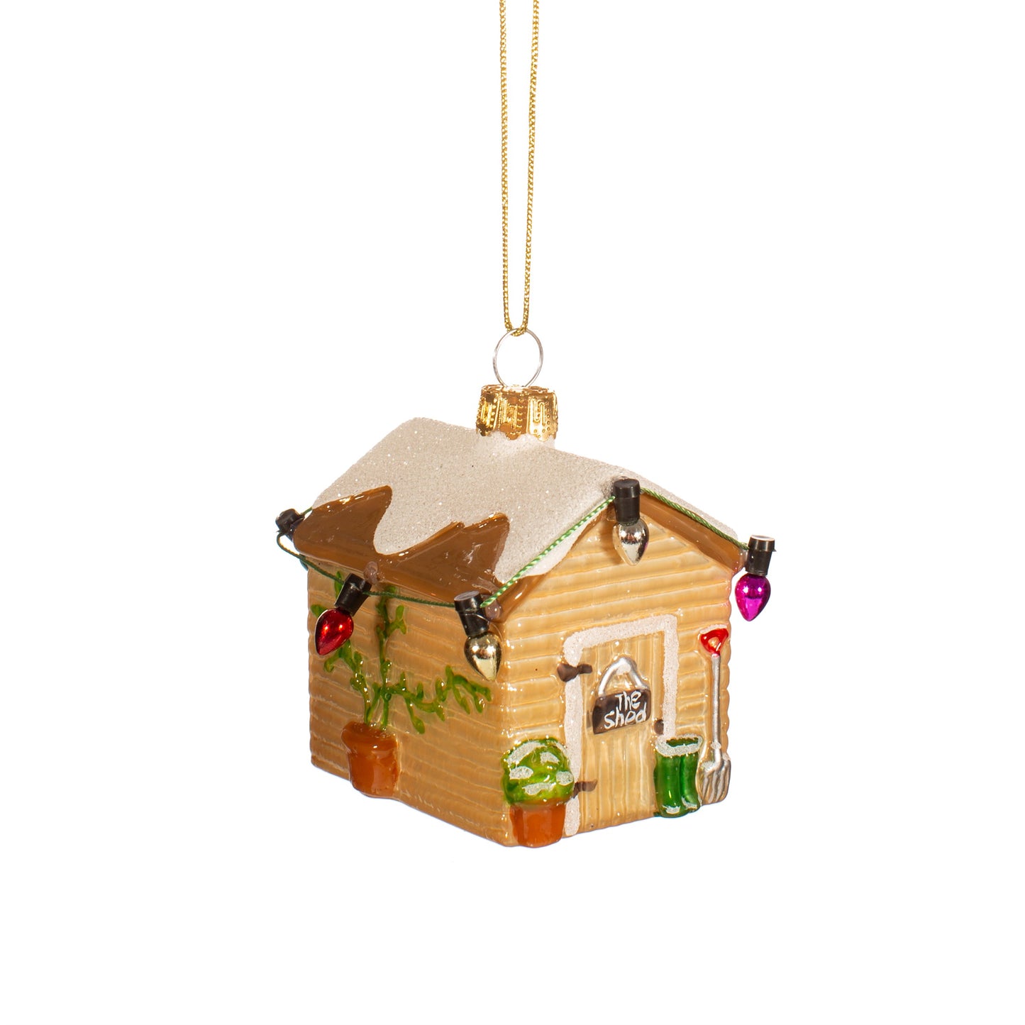 Garden Shed Glass Christmas Tree Decorations  (2 Sizes)