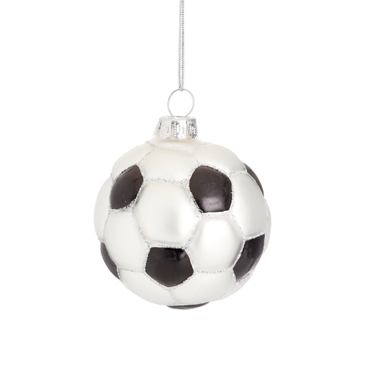 Football Glass Christmas Tree Decoration