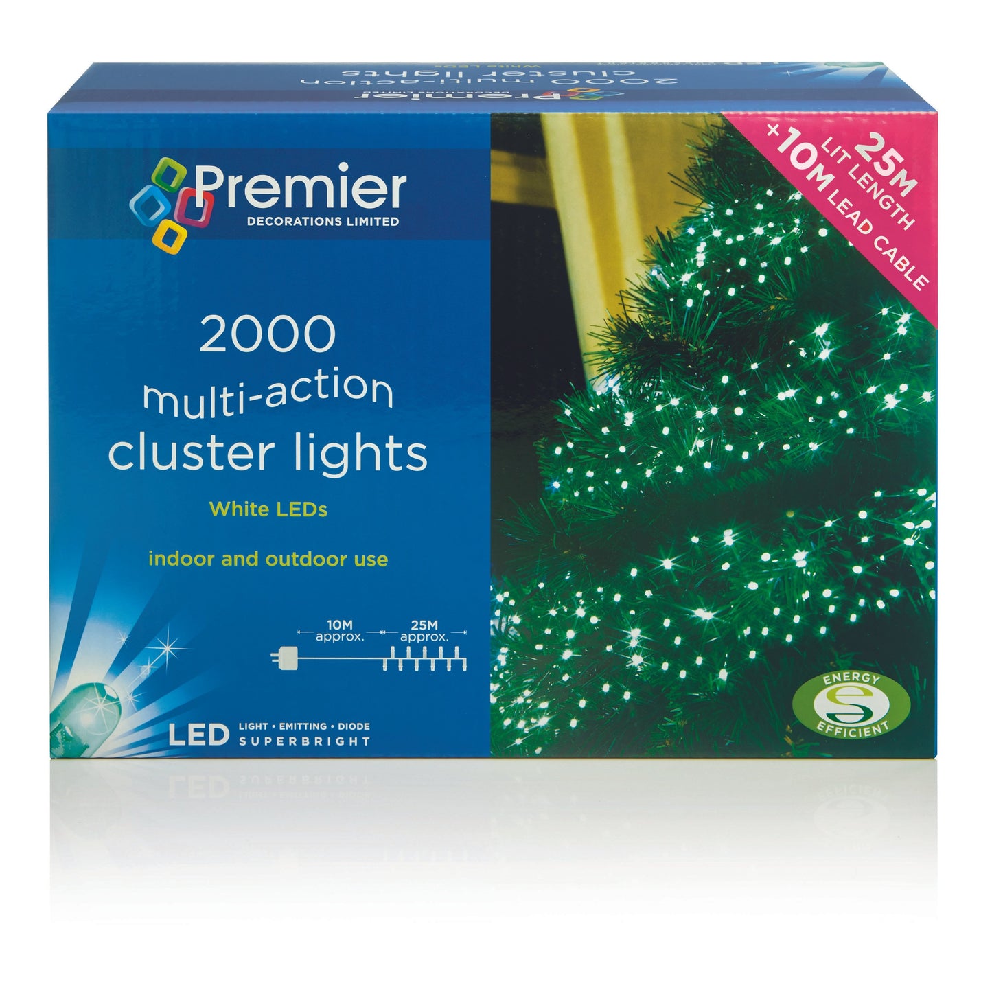 2000 LED White Cluster Lights