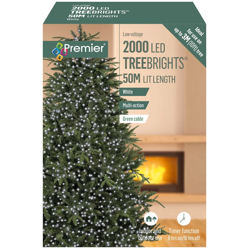 2000 White Treebright LED String Indoor & Outdoor Lights for 10ft tree (50m)