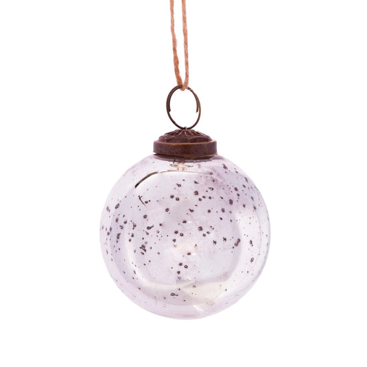 Silver Vintage Glass Christmas Tree Bauble (Small or Large)