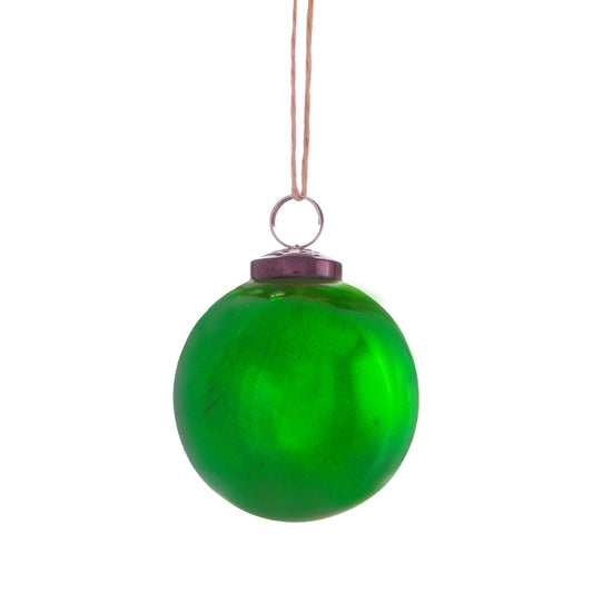 Green Vintage Glass Christmas Tree Bauble (Small or Large)