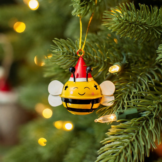 Festive Bee Bell Christmas Tree Decoration