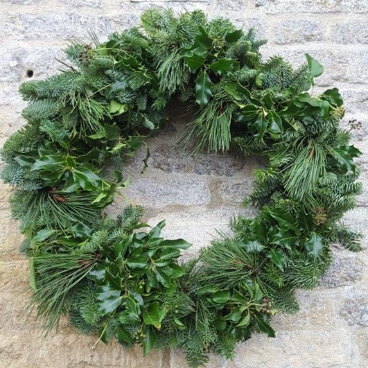 Noble Fir Natural Wreath Plain with foliage to create a Scandinavian Christmas style