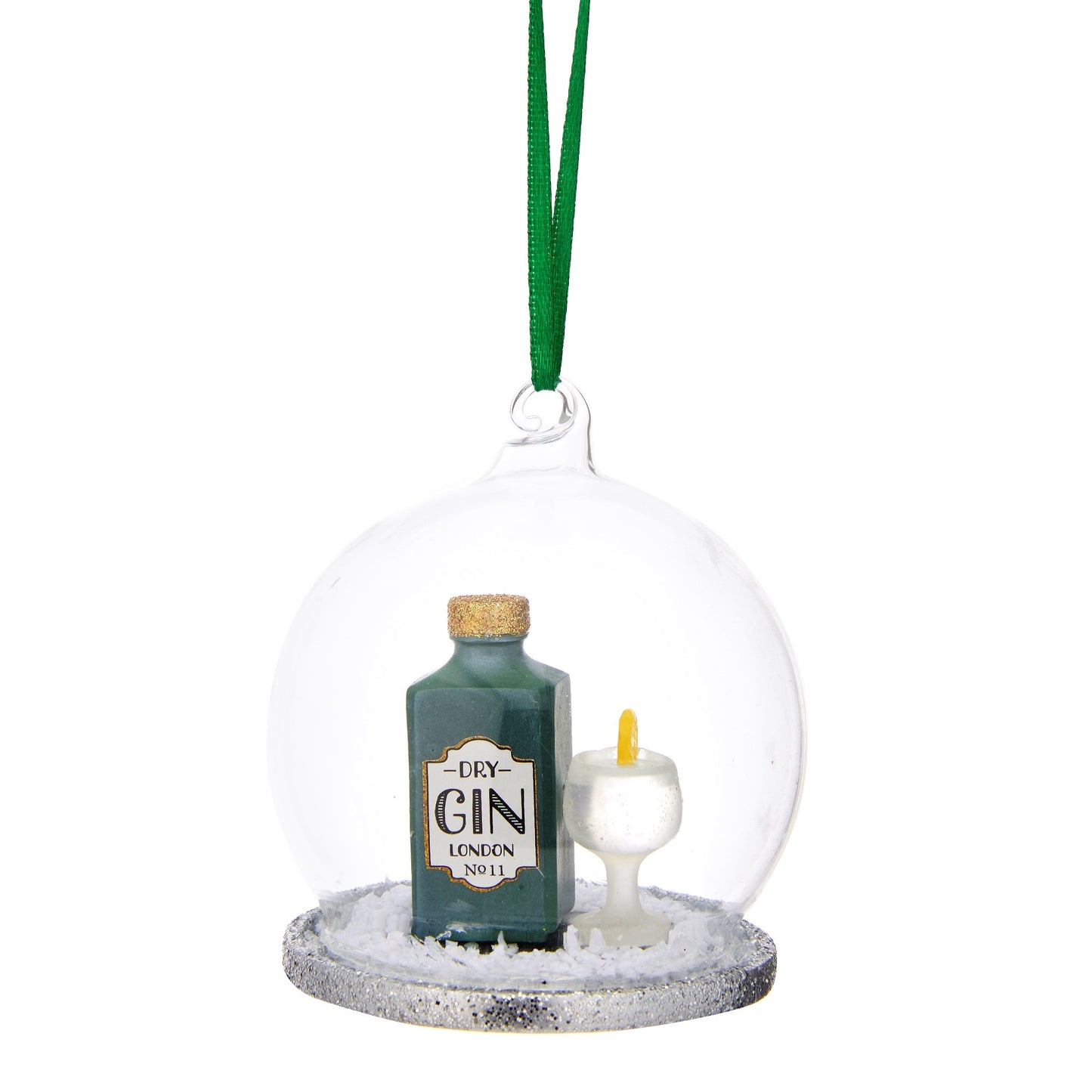 Gin and Tonic Glass Dome Christmas Tree Decoration