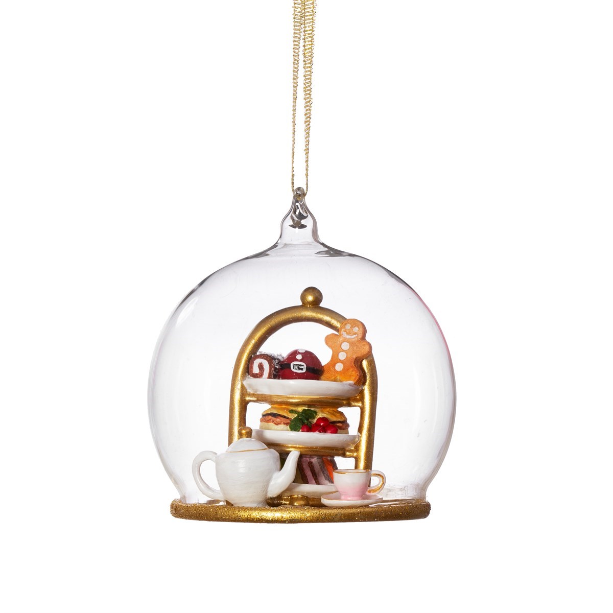 Christmas Tea Glass Dome Christmas Tree Hanging Bauble