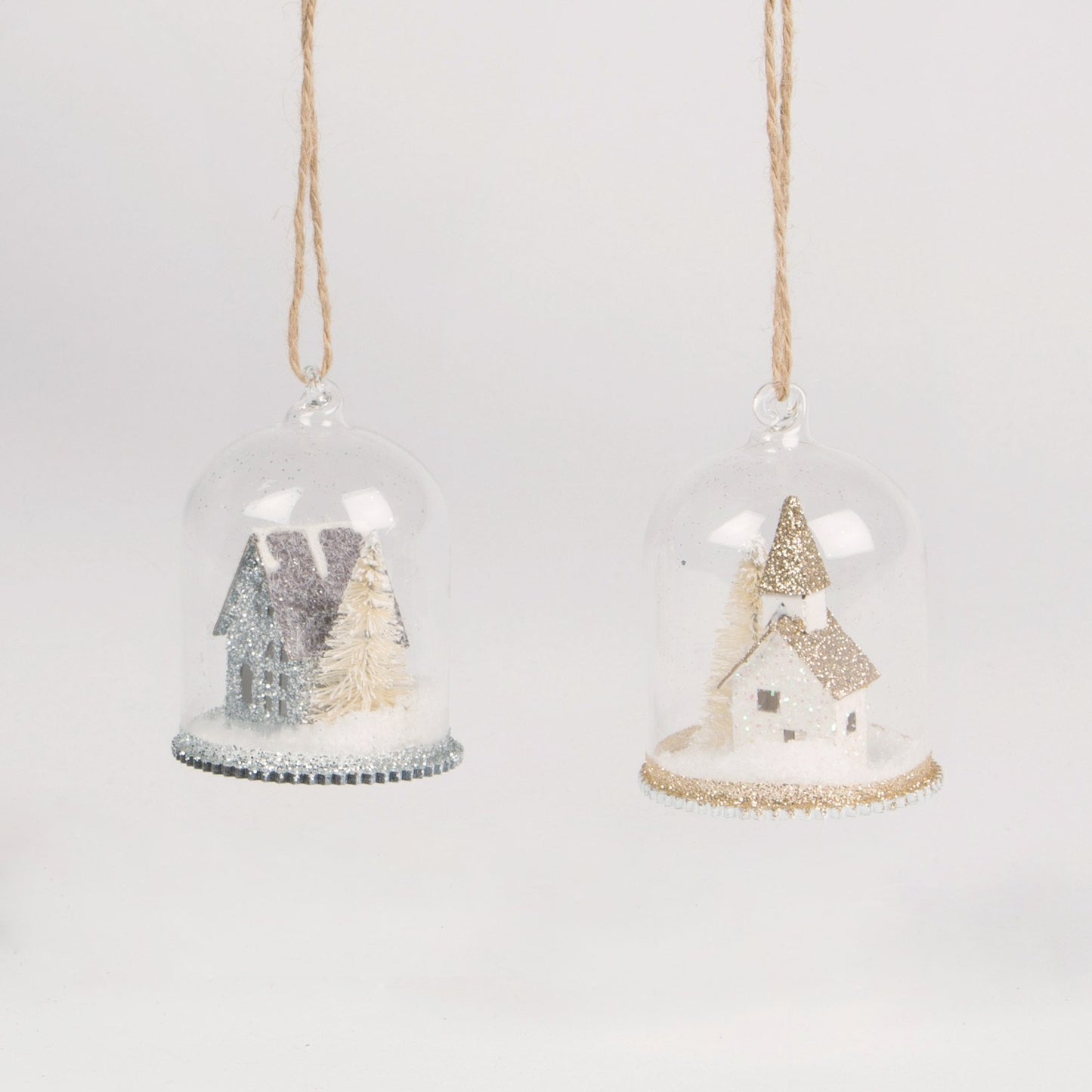 Glitter House Church Snow Globe Christmas Tree Baubles