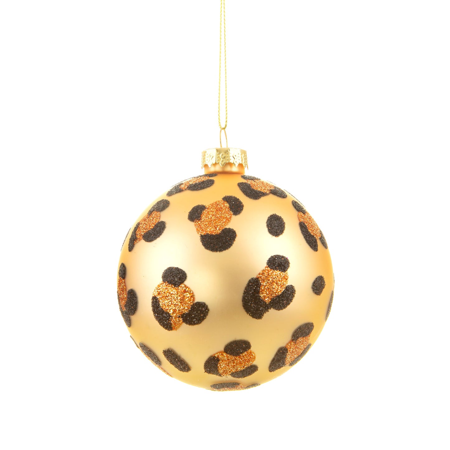 Release your wild side this Christmas!! These gorgeous Leopard print baubles with glitter detail are stunning for a black and gold theme or mixed in with other designs.