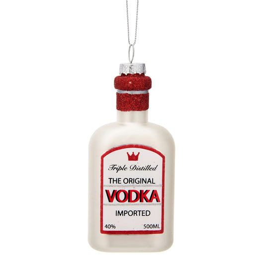 Get the party started with this white and red triple distilled vodka bottle for your Christmas tree! Great office Secret Santa gift!
