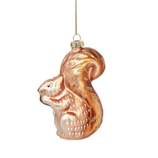 This cute little guy is a woodland squirrel glass Christmas decoration with glitter detail, and he'll definitely add something special to your tree this festive season! How about creating a magical woodland theme this year?
