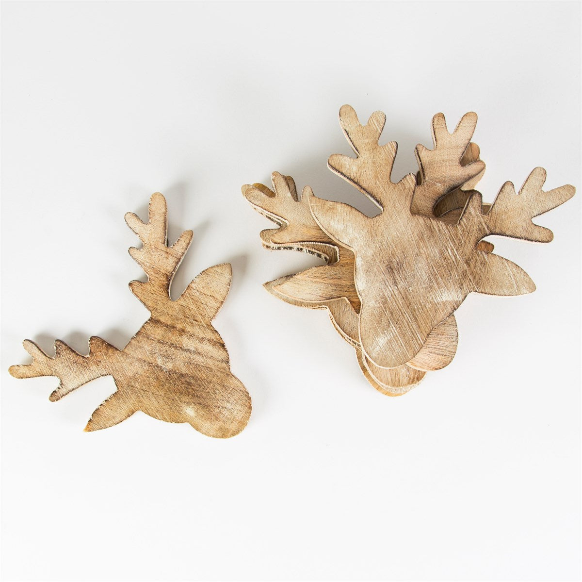 Stag's Head Wooden Coasters (Set of 4)