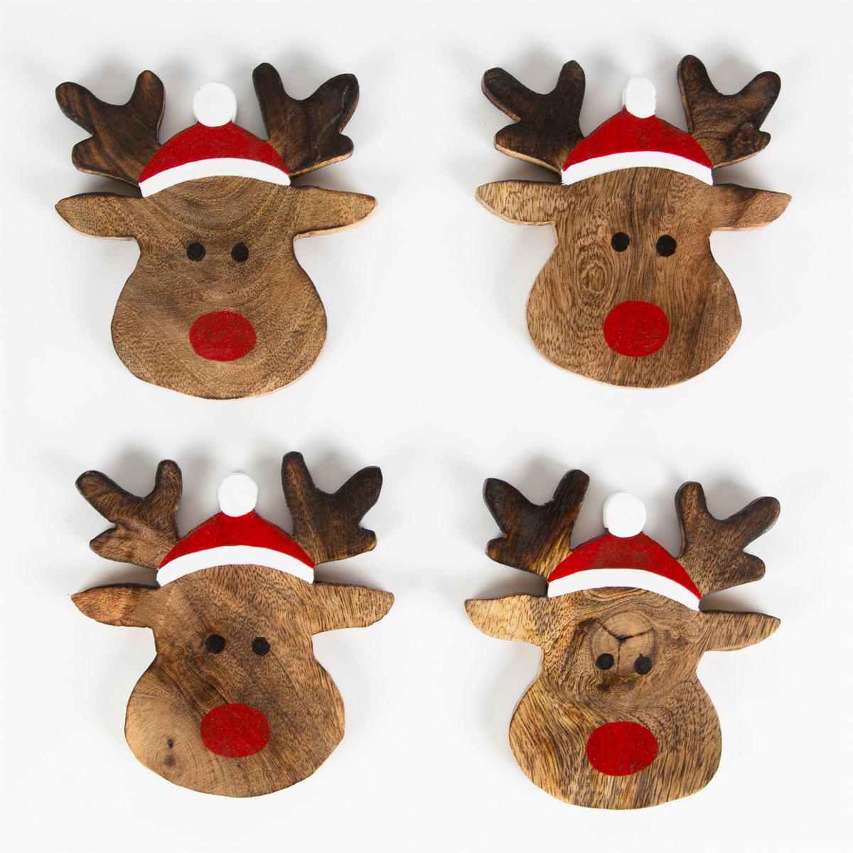 Rudolph the Reindeer Wooden Coasters (Set of 4)