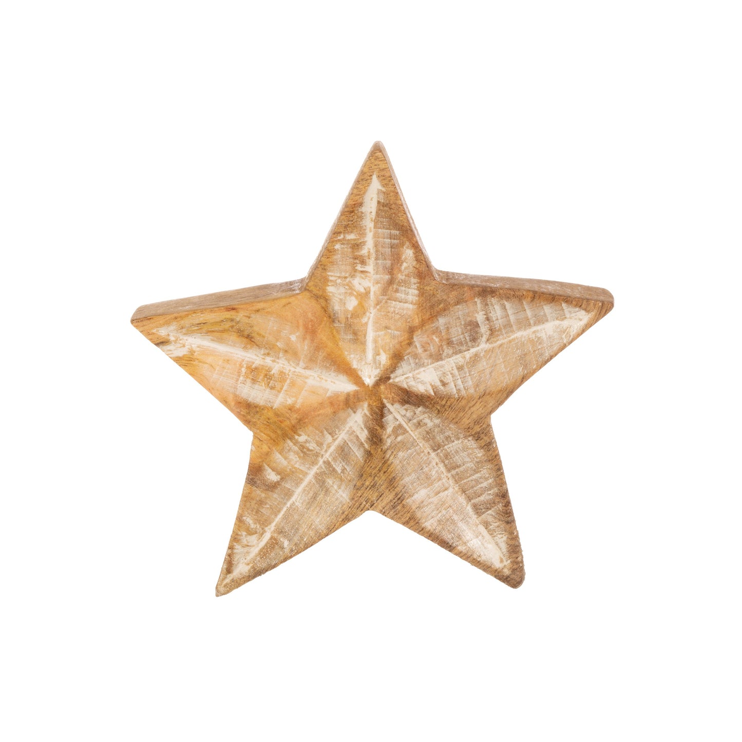 Whitewashed Wooden Star Standing Christmas Decoration (Small, Med or Large)