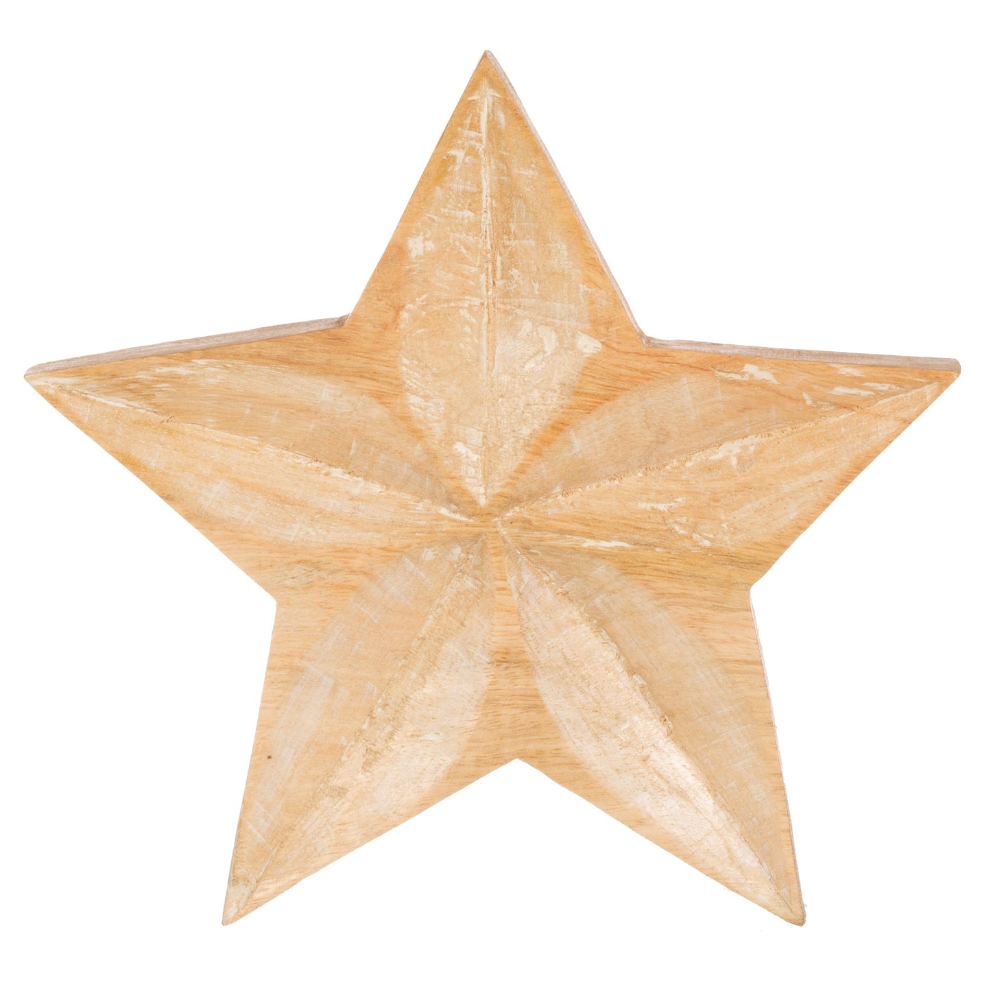 Whitewashed Wooden Star Standing Christmas Decoration (Small, Med or Large)