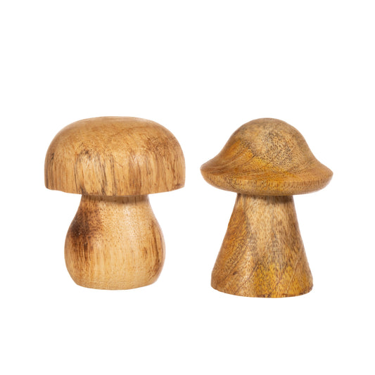 Natural Wood Mushroom Toadstool Christmas Ornaments