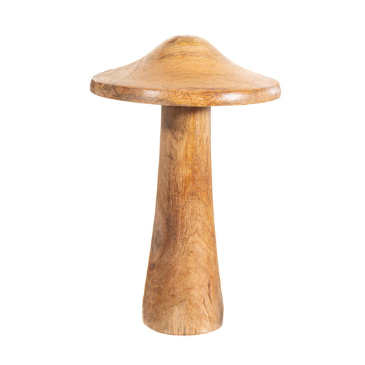 Large Natural Wooden Mushroom Christmas Ornament