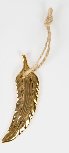 Gold Feather Christmas Tree Decoration