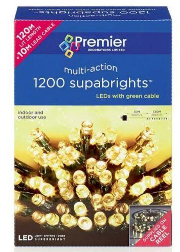 1200 Warm White LED String Indoor & Outdoor Lights (120 metres)