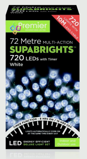 720 White LED String Indoor & Outdoor Lights (72 metres)
