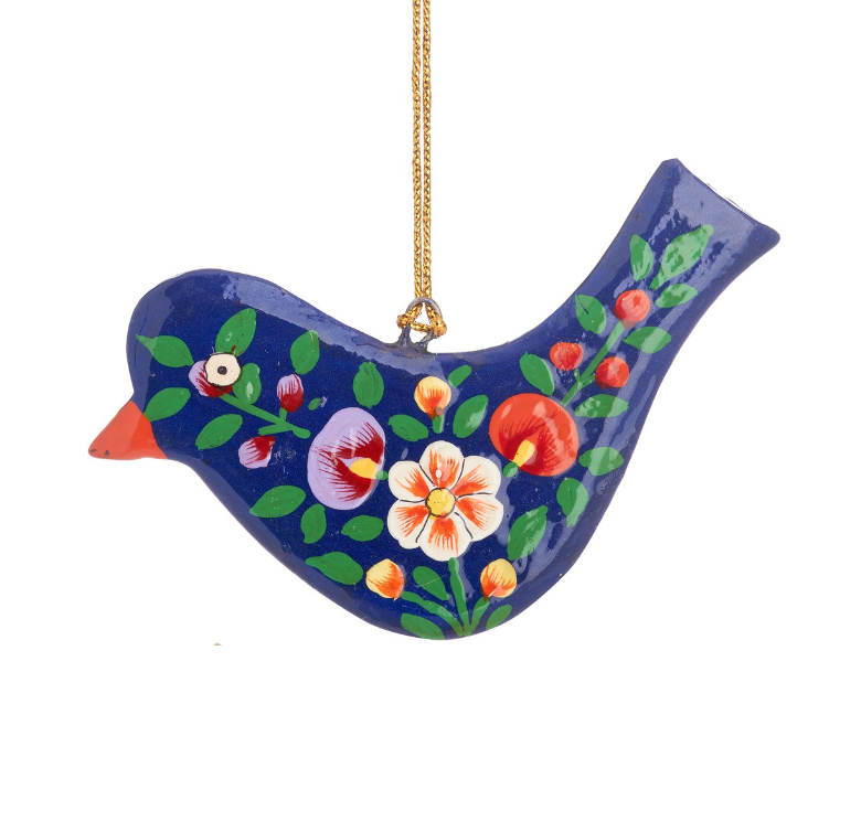 Kashmiri Festive Birds Wooden Christmas Tree Decorations